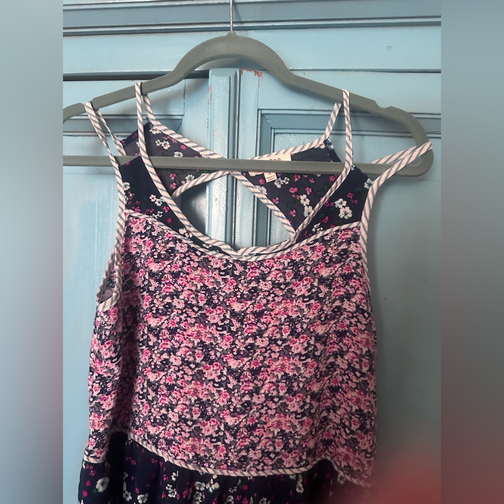 Umgee Floral Patterned Top/ Dress - Pink and Blue - Picture 2 of 7